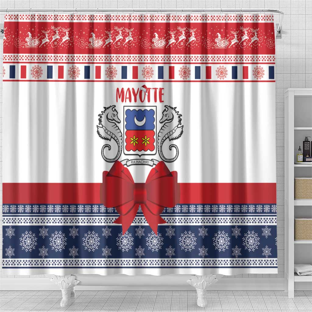 Mayotte Christmas Shower Curtain Joyeux Noel - Wonder Print Shop