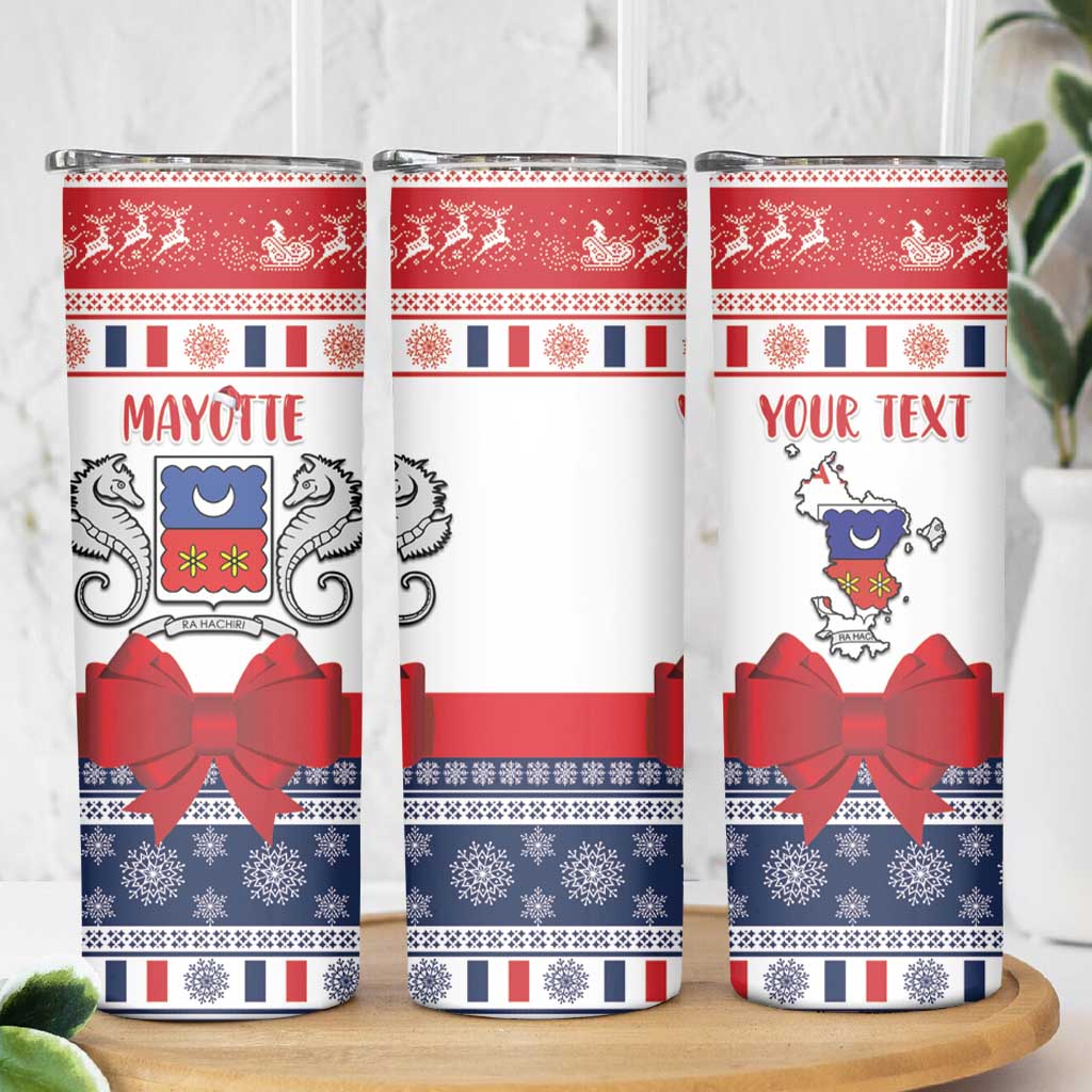 Personalized Mayotte Christmas Skinny Tumbler Joyeux Noel - Wonder Print Shop