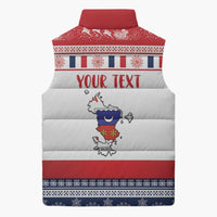 Personalized Mayotte Christmas Sleeveless Puffer Jacket Joyeux Noel - Wonder Print Shop