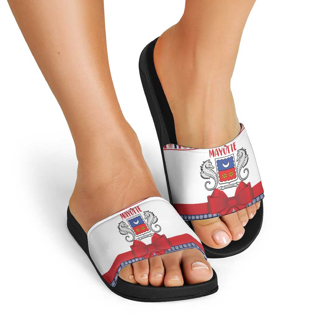 Mayotte Christmas Slide Sandals Joyeux Noel - Wonder Print Shop
