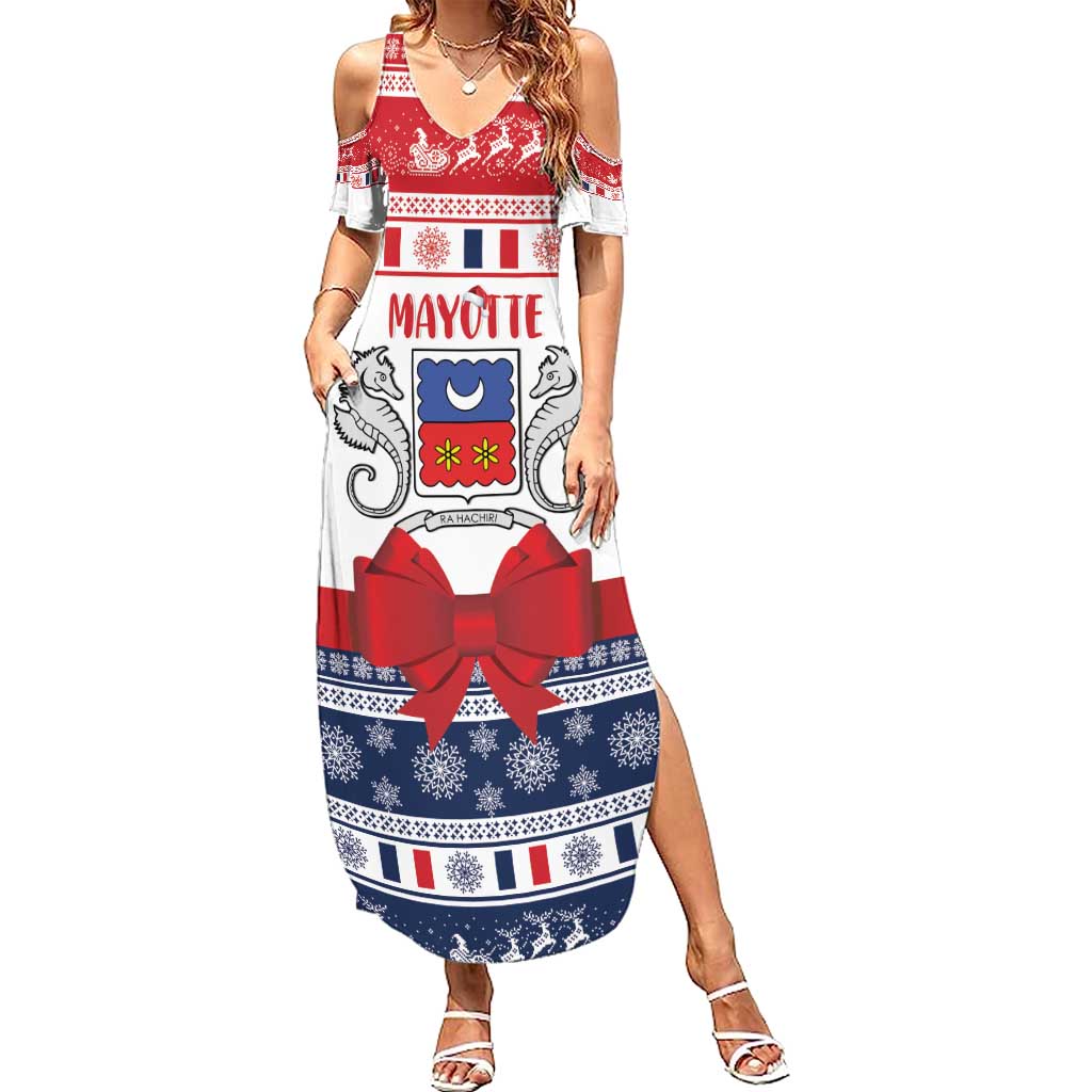 Personalized Mayotte Christmas Summer Maxi Dress Joyeux Noel - Wonder Print Shop