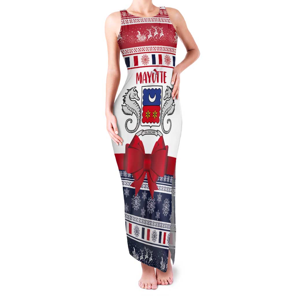 Personalized Mayotte Christmas Tank Maxi Dress Joyeux Noel - Wonder Print Shop