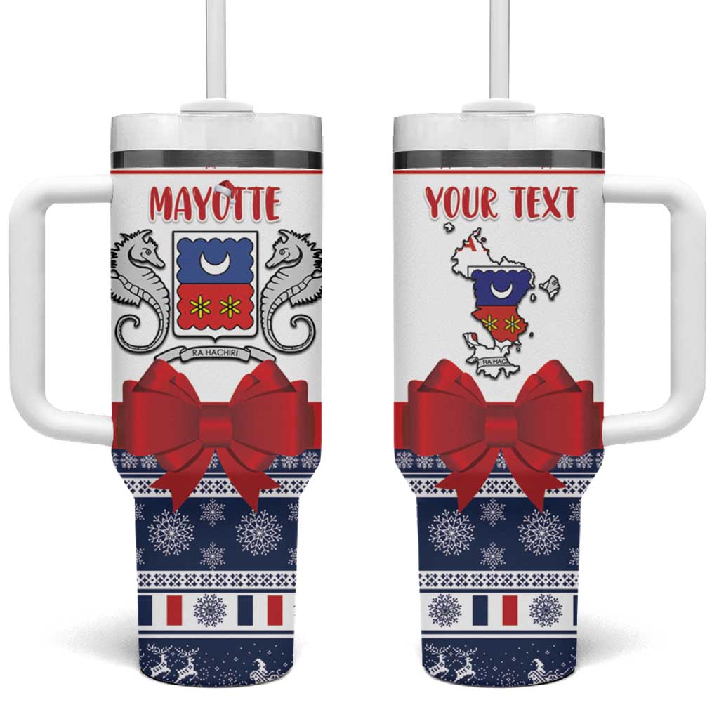 Personalized Mayotte Christmas Tumbler With Handle Joyeux Noel - Wonder Print Shop