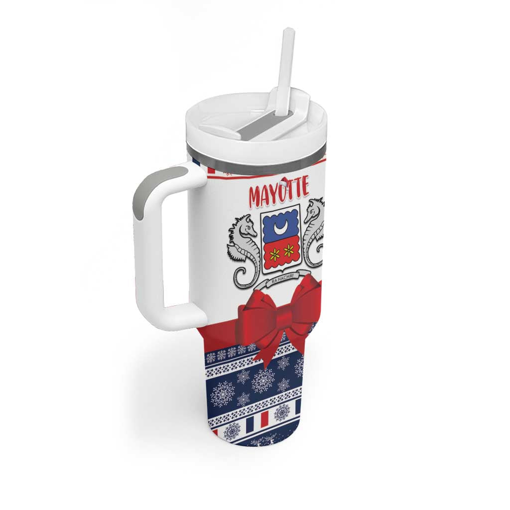 Personalized Mayotte Christmas Tumbler With Handle Joyeux Noel - Wonder Print Shop
