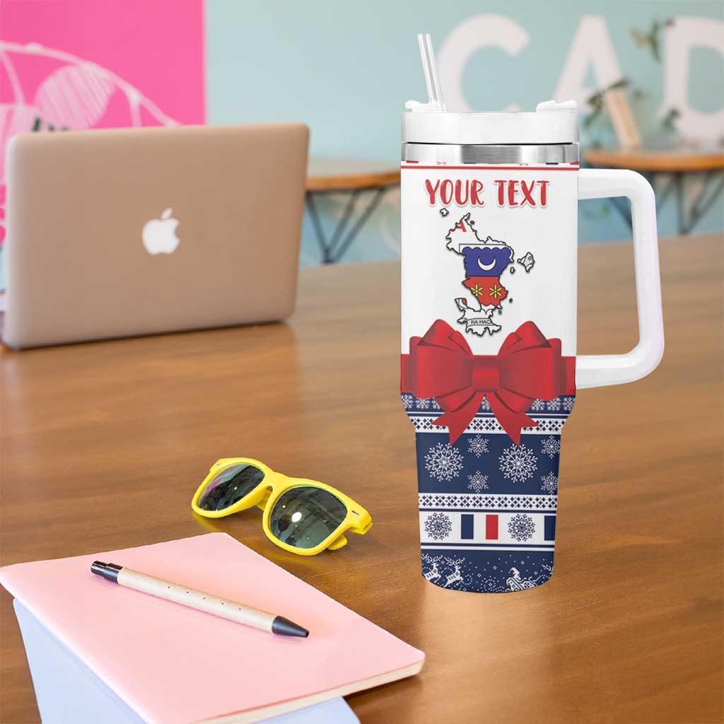 Personalized Mayotte Christmas Tumbler With Handle Joyeux Noel - Wonder Print Shop