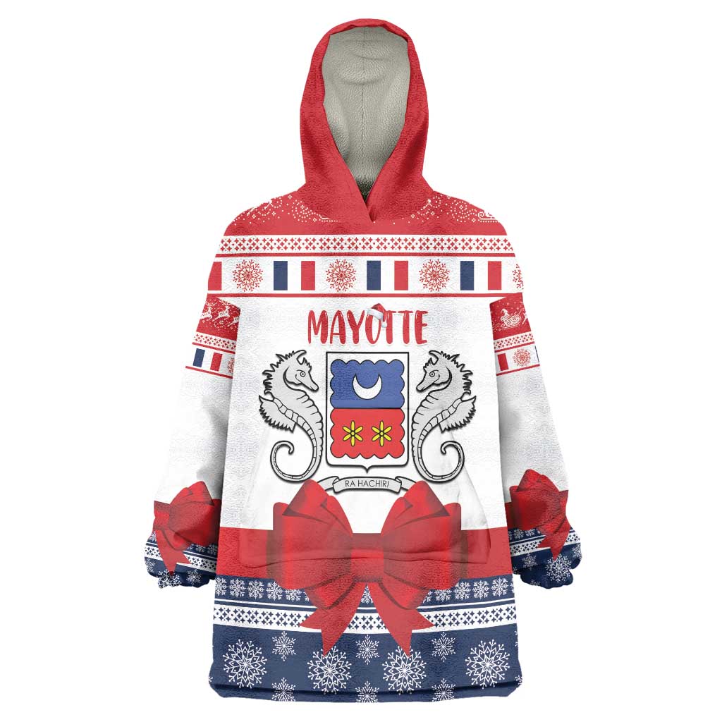 Personalized Mayotte Christmas Wearable Blanket Hoodie Joyeux Noel - Wonder Print Shop