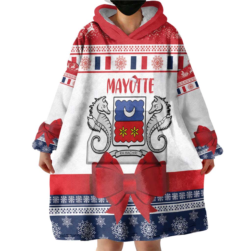 Personalized Mayotte Christmas Wearable Blanket Hoodie Joyeux Noel - Wonder Print Shop