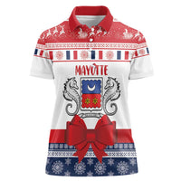 Personalized Mayotte Christmas Women Polo Shirt Joyeux Noel - Wonder Print Shop