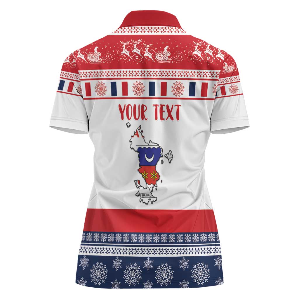 Personalized Mayotte Christmas Women Polo Shirt Joyeux Noel - Wonder Print Shop