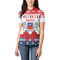 Personalized Mayotte Christmas Women Polo Shirt Joyeux Noel - Wonder Print Shop