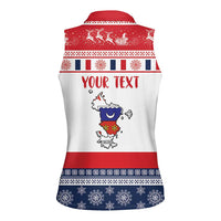 Personalized Mayotte Christmas Women Sleeveless Polo Shirt Joyeux Noel - Wonder Print Shop
