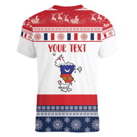 Personalized Mayotte Christmas Women V-Neck T-Shirt Joyeux Noel - Wonder Print Shop