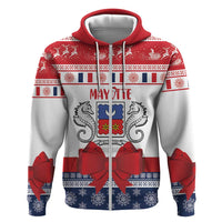 Personalized Mayotte Christmas Zip Hoodie Joyeux Noel - Wonder Print Shop