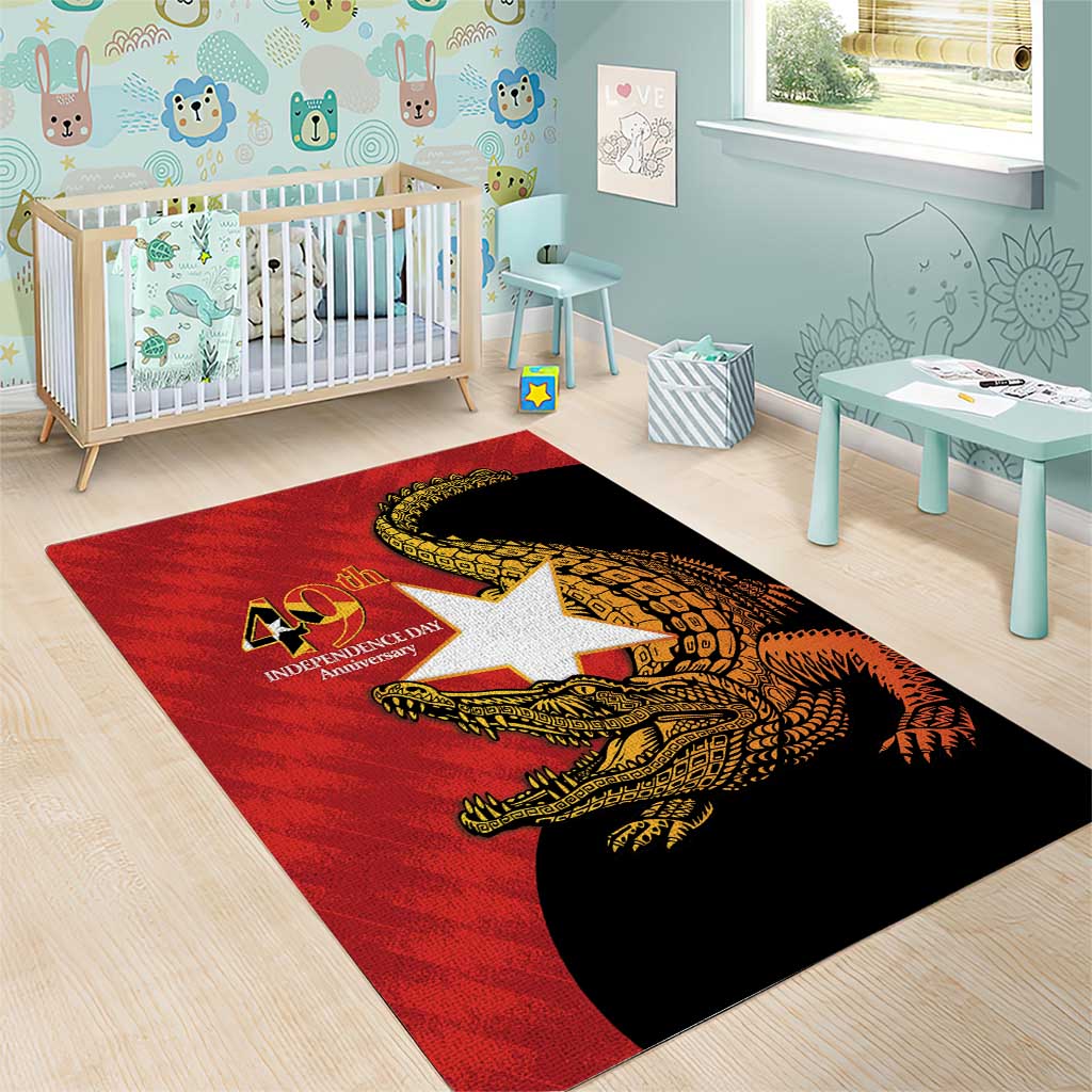 East Timor Independence Day Area Rug 49th Anniversary - Crocodile Curve Style - Wonder Print Shop