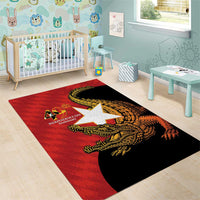 East Timor Independence Day Area Rug 49th Anniversary - Crocodile Curve Style - Wonder Print Shop
