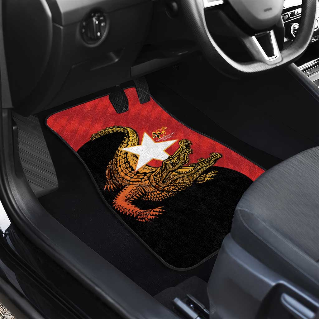 East Timor Independence Day Car Mats 49th Anniversary - Crocodile Curve Style - Wonder Print Shop