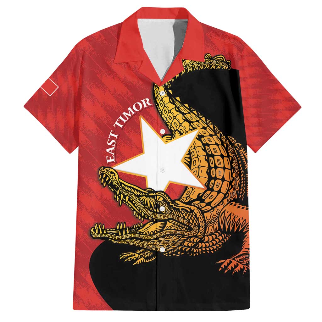 East Timor Independence Day Family Matching Summer Maxi Dress and Hawaiian Shirt 49th Anniversary - Crocodile Curve Style - Wonder Print Shop