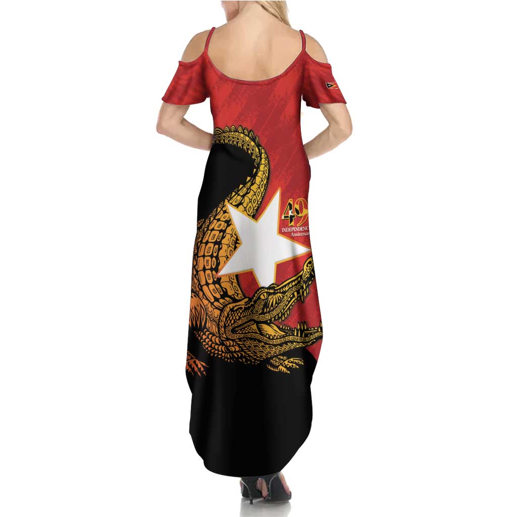 East Timor Independence Day Family Matching Summer Maxi Dress and Hawaiian Shirt 49th Anniversary - Crocodile Curve Style - Wonder Print Shop