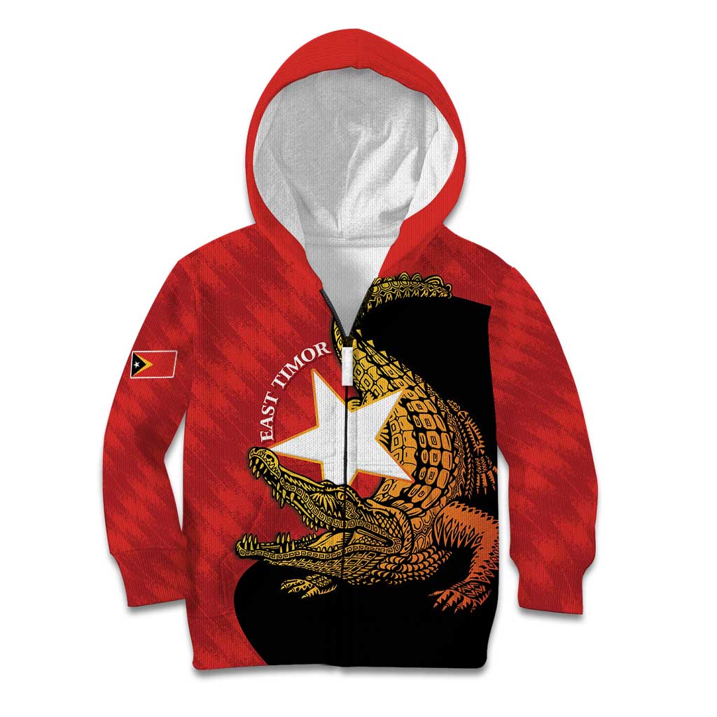East Timor Independence Day Kid Hoodie 49th Anniversary - Crocodile Curve Style - Wonder Print Shop
