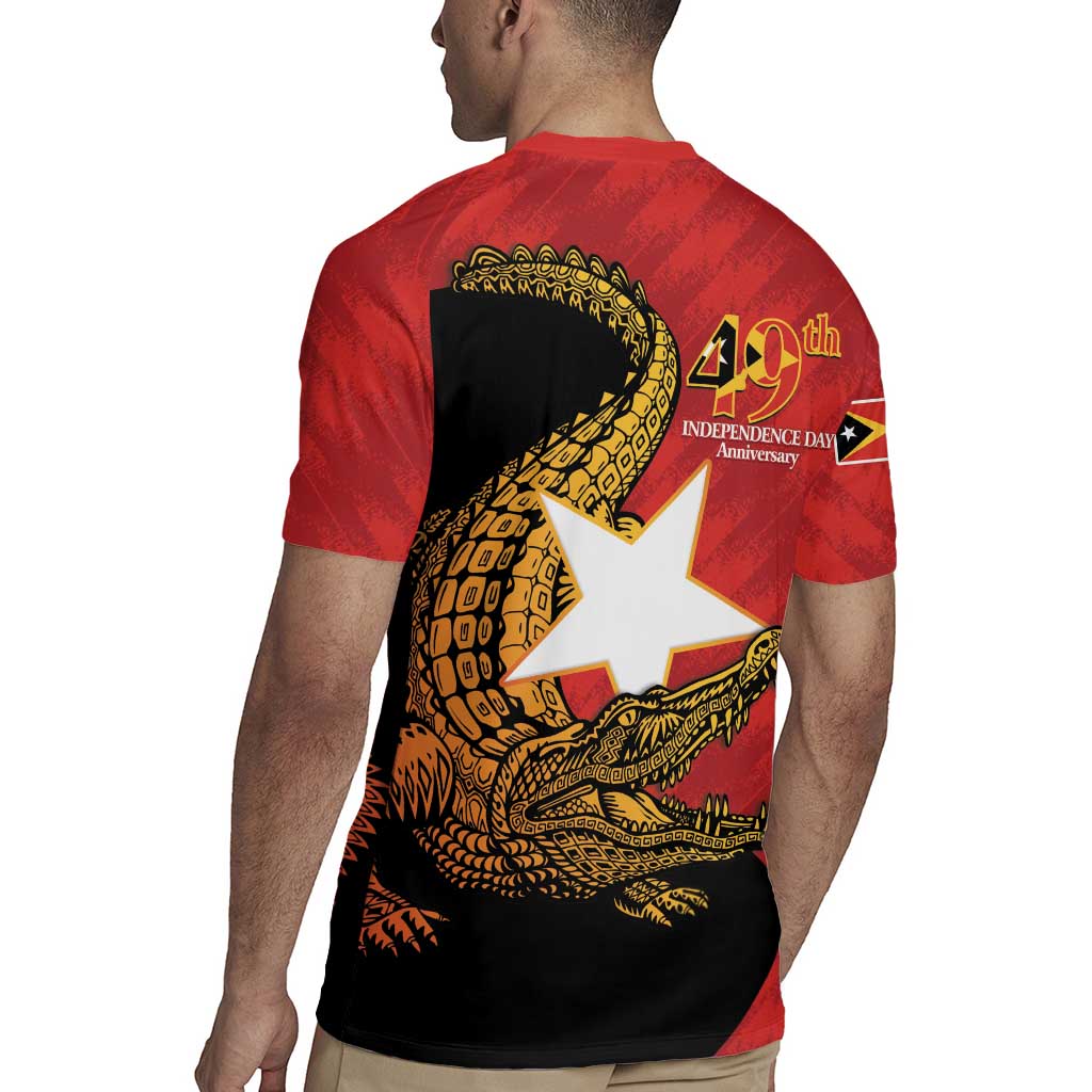 East Timor Independence Day Rugby Jersey 49th Anniversary - Crocodile Curve Style - Wonder Print Shop