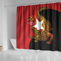 East Timor Independence Day Shower Curtain 49th Anniversary - Crocodile Curve Style