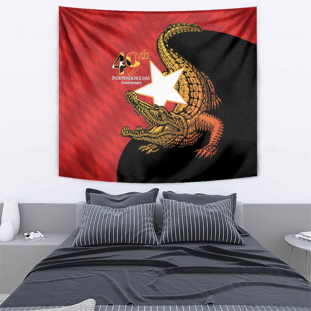 East Timor Independence Day Tapestry 49th Anniversary - Crocodile Curve Style - Wonder Print Shop
