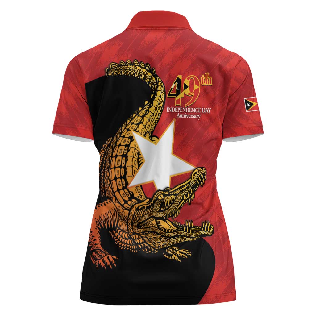 East Timor Independence Day Women Polo Shirt 49th Anniversary - Crocodile Curve Style - Wonder Print Shop
