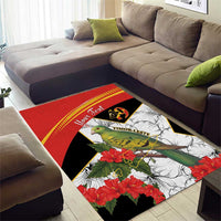 Personalised East Timor Independence Day Area Rug Timor Pigeon Mix Hibiscus Pattern - Wonder Print Shop