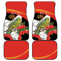 Personalised East Timor Independence Day Car Mats Timor Pigeon Mix Hibiscus Pattern - Wonder Print Shop