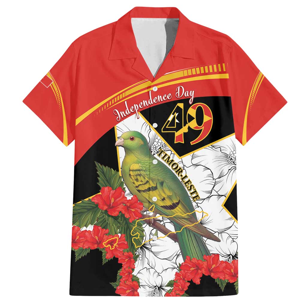 Personalised East Timor Independence Day Family Matching Long Sleeve Bodycon Dress and Hawaiian Shirt Timor Pigeon Mix Hibiscus Pattern - Wonder Print Shop