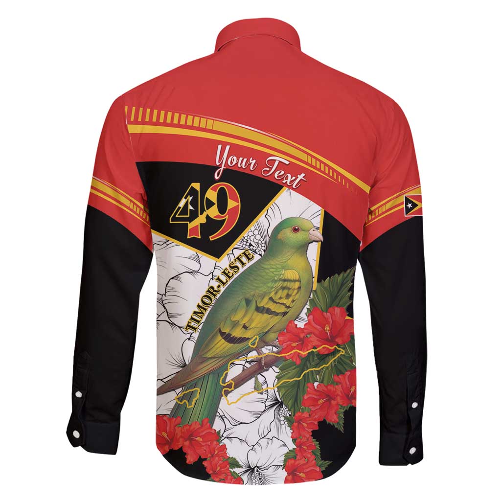 Personalised East Timor Independence Day Family Matching Long Sleeve Bodycon Dress and Hawaiian Shirt Timor Pigeon Mix Hibiscus Pattern - Wonder Print Shop