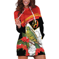 Personalised East Timor Independence Day Hoodie Dress Timor Pigeon Mix Hibiscus Pattern - Wonder Print Shop