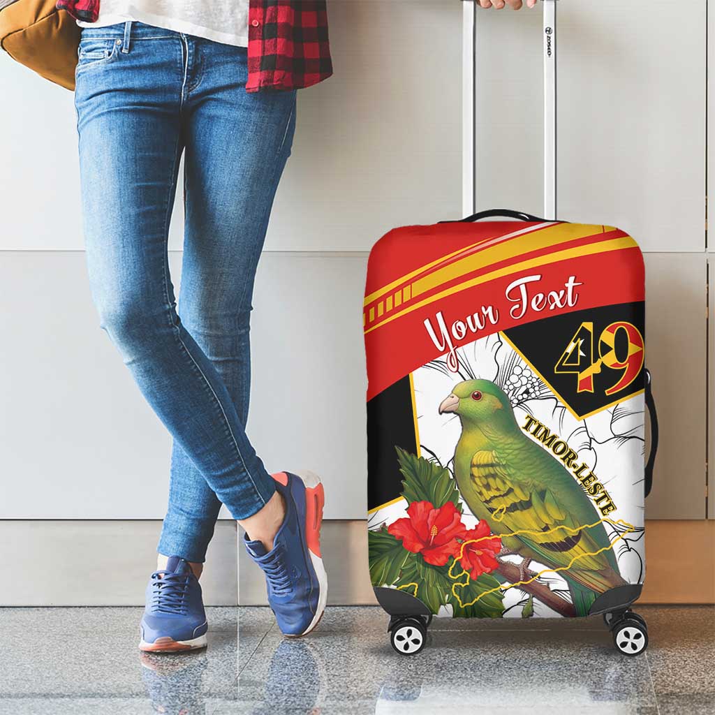 Personalised East Timor Independence Day Luggage Cover Timor Pigeon Mix Hibiscus Pattern - Wonder Print Shop