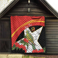 Personalised East Timor Independence Day Quilt Timor Pigeon Mix Hibiscus Pattern - Wonder Print Shop