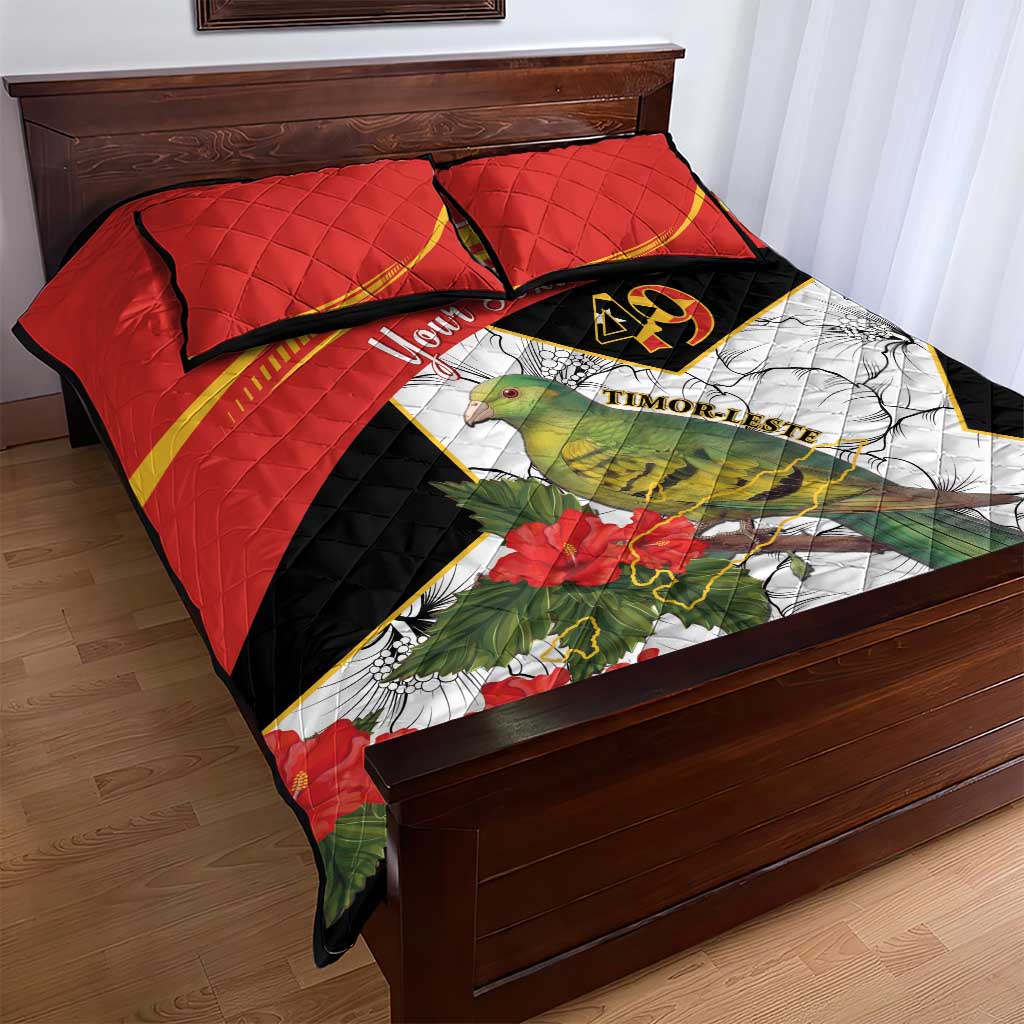 Personalised East Timor Independence Day Quilt Bed Set Timor Pigeon Mix Hibiscus Pattern - Wonder Print Shop