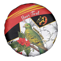 Personalised East Timor Independence Day Spare Tire Cover Timor Pigeon Mix Hibiscus Pattern - Wonder Print Shop