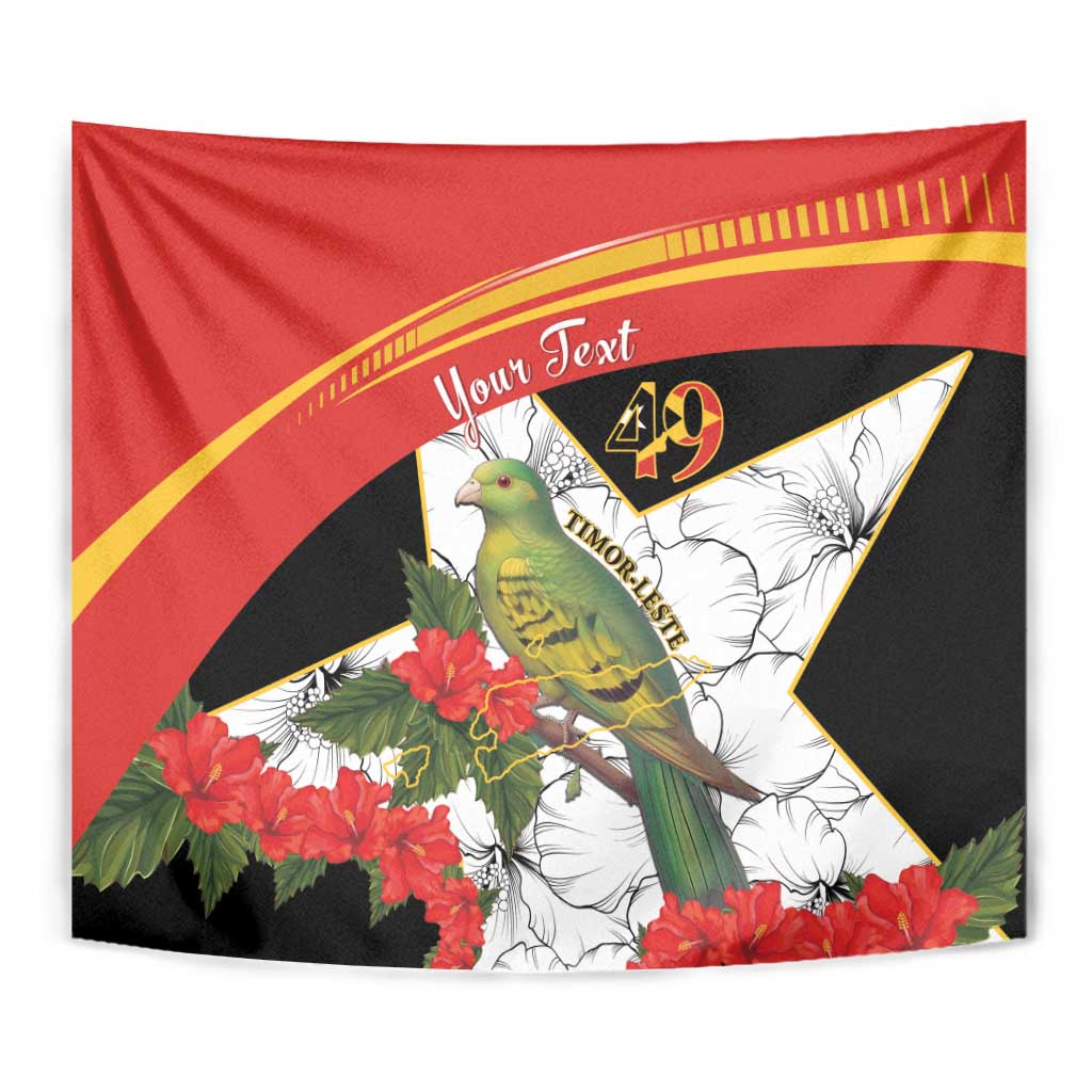 Personalised East Timor Independence Day Tapestry Timor Pigeon Mix Hibiscus Pattern - Wonder Print Shop