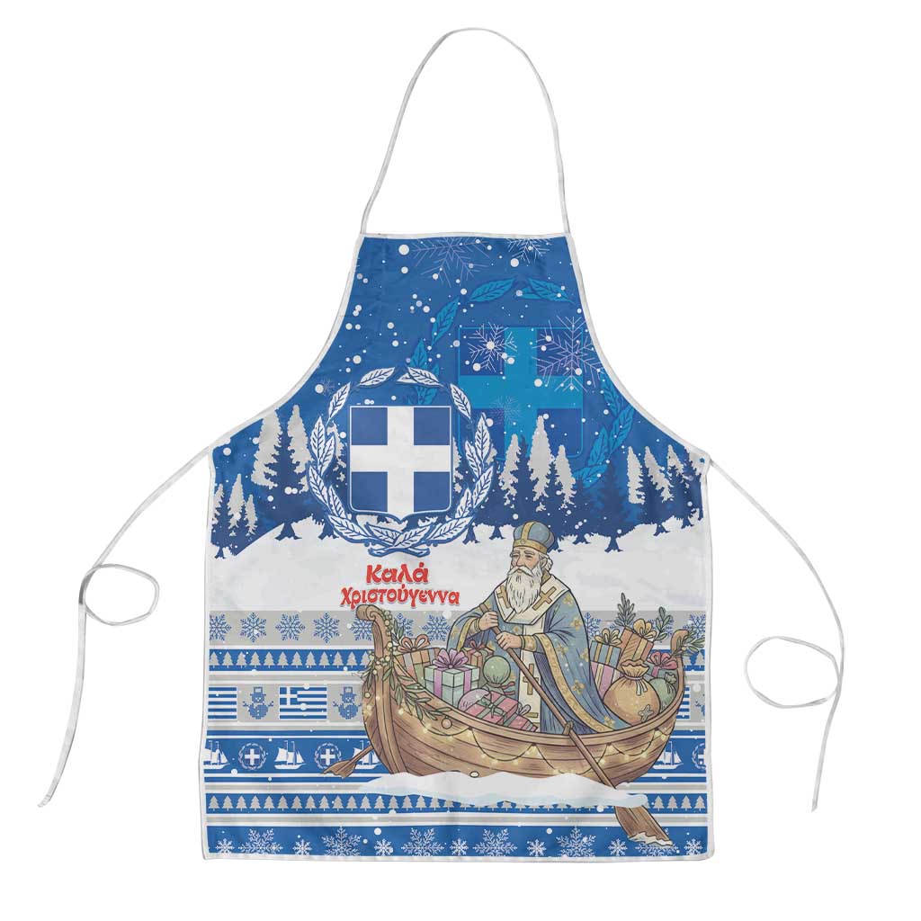 Greece Christmas Apron Saint Basil Kala Cristouyenna - Wonder Print Shop
