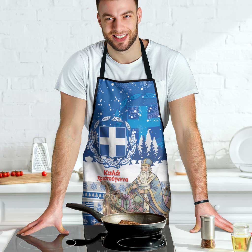 Greece Christmas Apron Saint Basil Kala Cristouyenna - Wonder Print Shop