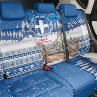 Greece Christmas Back Car Seat Cover Saint Basil Kala Cristouyenna - Wonder Print Shop