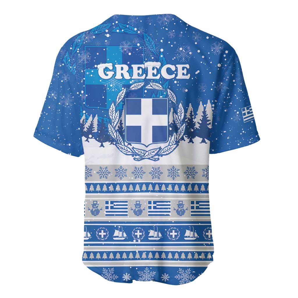 Greece Christmas Baseball Jersey Saint Basil Kala Cristouyenna - Wonder Print Shop