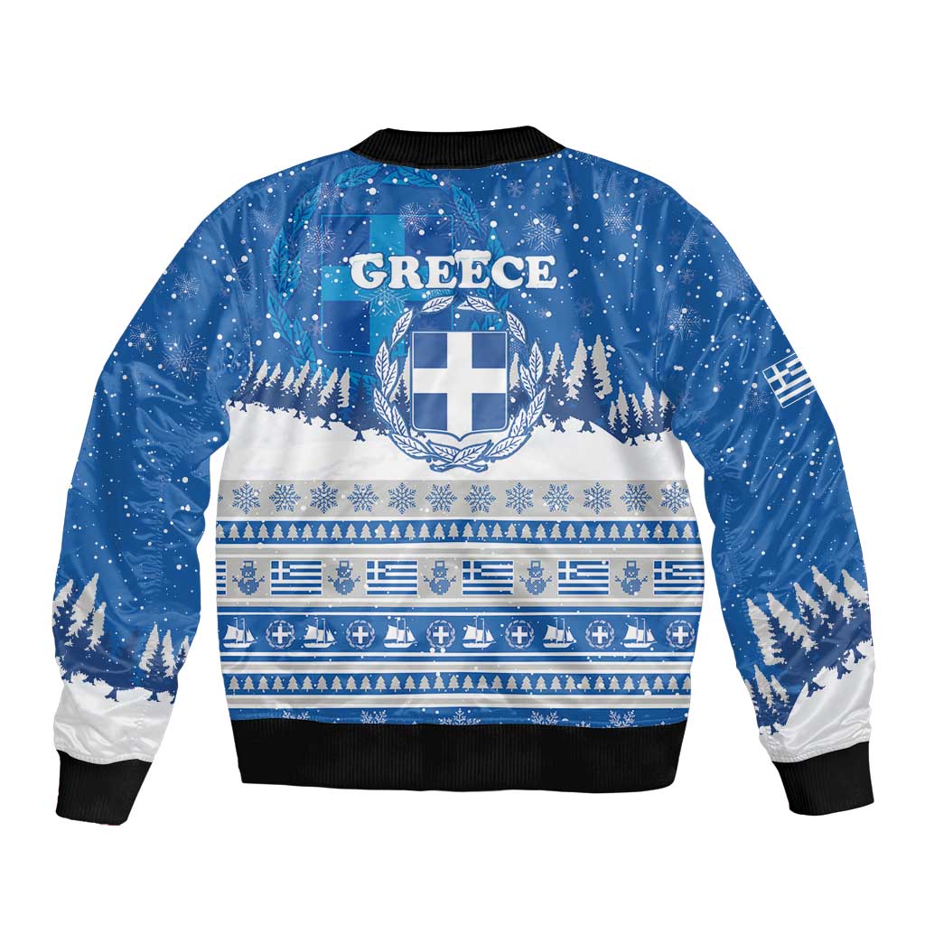 Greece Christmas Bomber Jacket Saint Basil Kala Cristouyenna - Wonder Print Shop