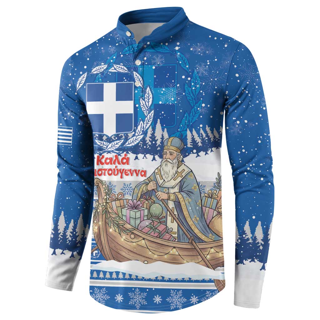 Greece Christmas Button Sweatshirt Saint Basil Kala Cristouyenna - Wonder Print Shop