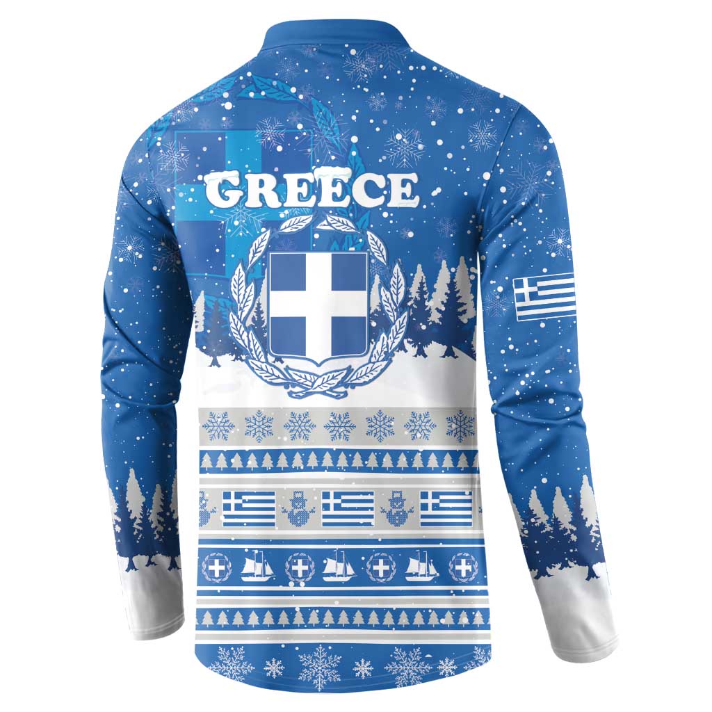 Greece Christmas Button Sweatshirt Saint Basil Kala Cristouyenna - Wonder Print Shop