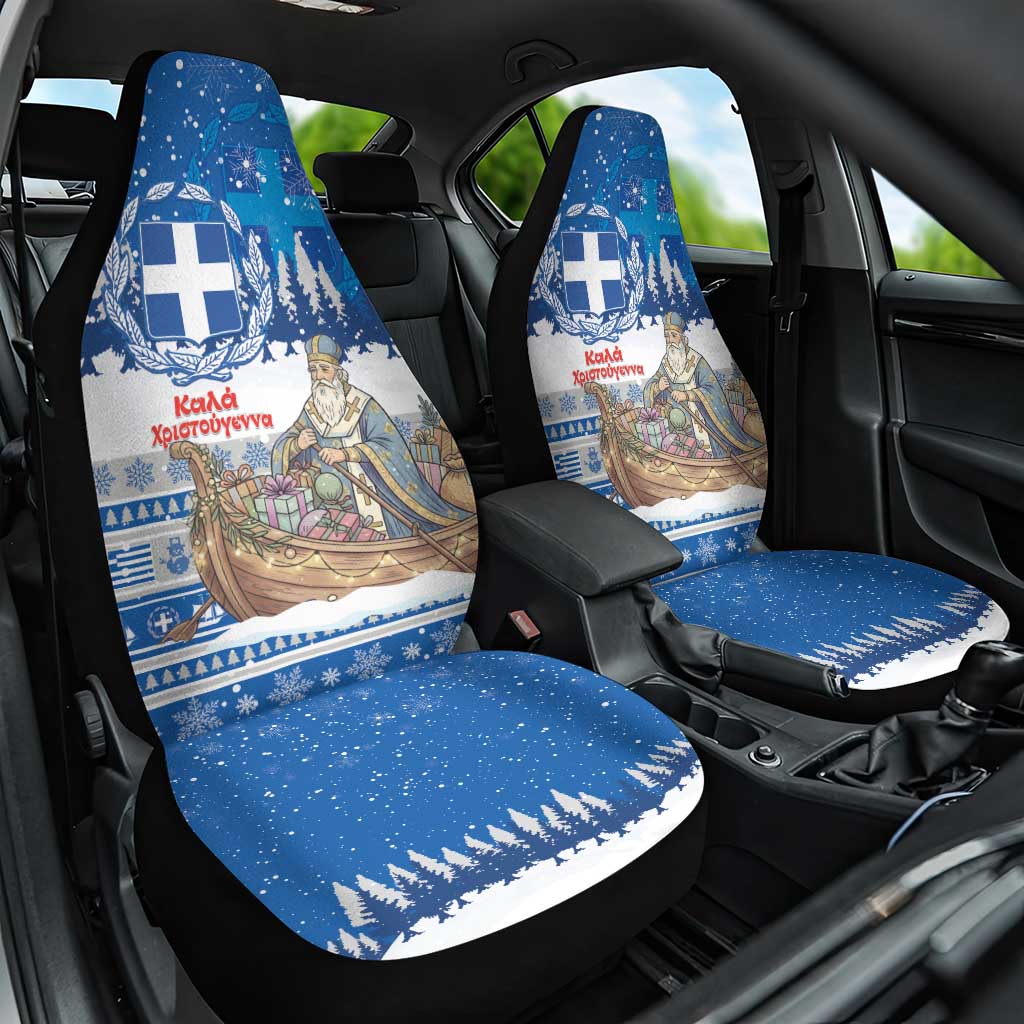 Greece Christmas Car Seat Cover Saint Basil Kala Cristouyenna - Wonder Print Shop