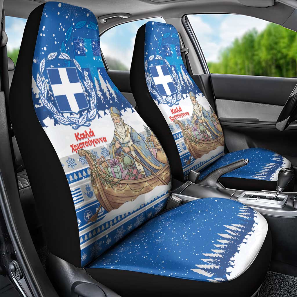 Greece Christmas Car Seat Cover Saint Basil Kala Cristouyenna - Wonder Print Shop