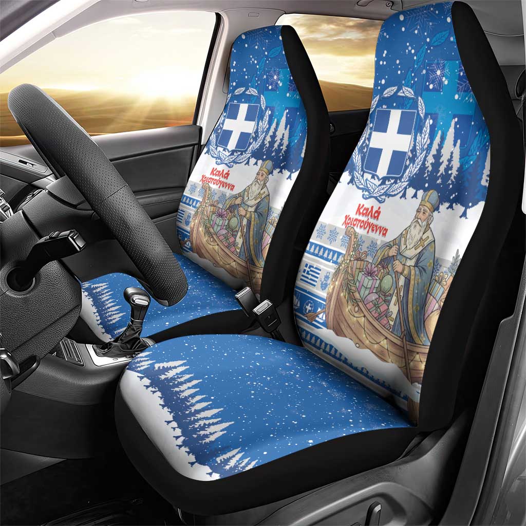 Greece Christmas Car Seat Cover Saint Basil Kala Cristouyenna - Wonder Print Shop