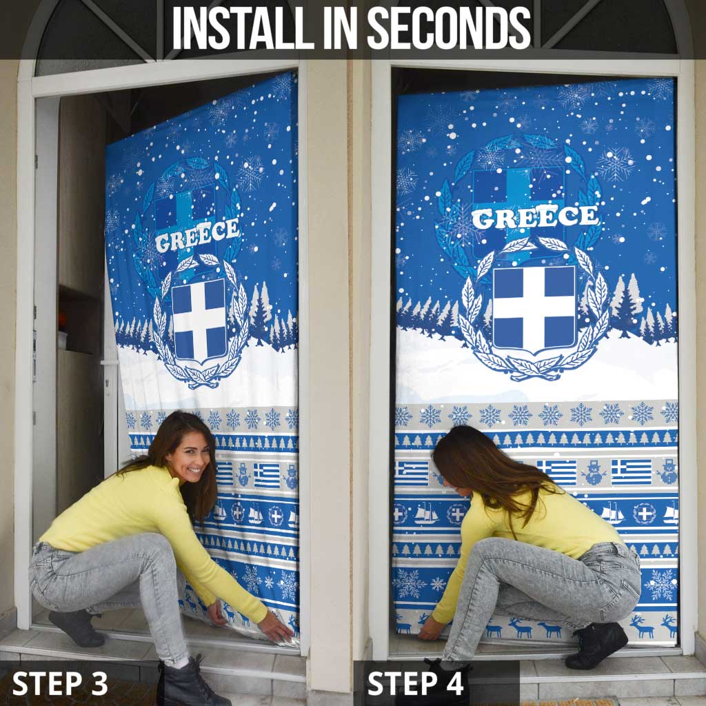Greece Christmas Door Cover Saint Basil Kala Cristouyenna - Wonder Print Shop