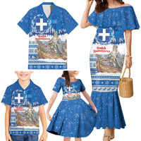 Greece Christmas Family Matching Mermaid Dress and Hawaiian Shirt Saint Basil Kala Cristouyenna - Wonder Print Shop