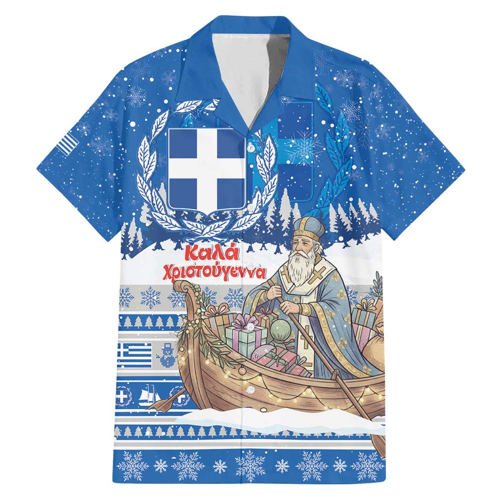 Greece Christmas Family Matching Mermaid Dress and Hawaiian Shirt Saint Basil Kala Cristouyenna - Wonder Print Shop
